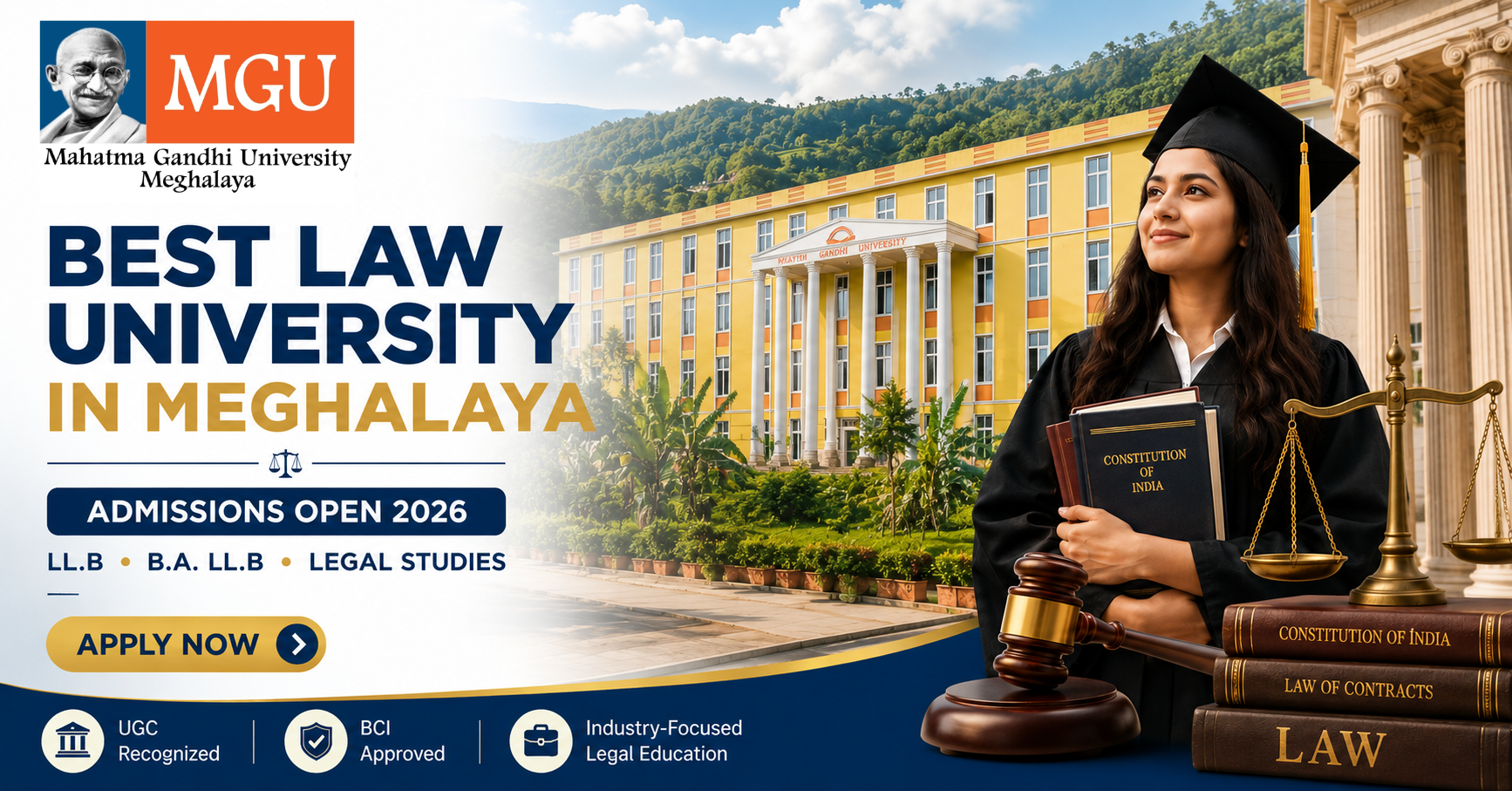 Best Law University Meghalaya | Apply for 2026 Legal Programs at MGU
