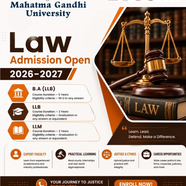 Mahatma Gandhi University Admission 2026 | Courses, Fees & Apply
